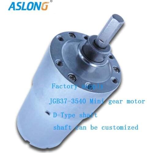 24V Reducer Motor DC Gear Motor 9-1280rpm High Speed Low Noise High Torque 1-60kg.cm 6-24V Engine Mini Motor ASLONG JGB37-3540