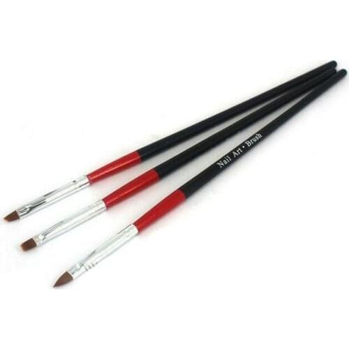 3 pcs Nail Paint pen Nail Art Brushes With wood Handle nail art tool nail decoration tool