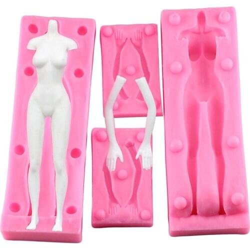 3D Doll Body Shaped Silicone Mold Sugarcraft Fondant Cake Decorating Tools Chocolate Gumpaste Mould Candy Clay Resin Molds