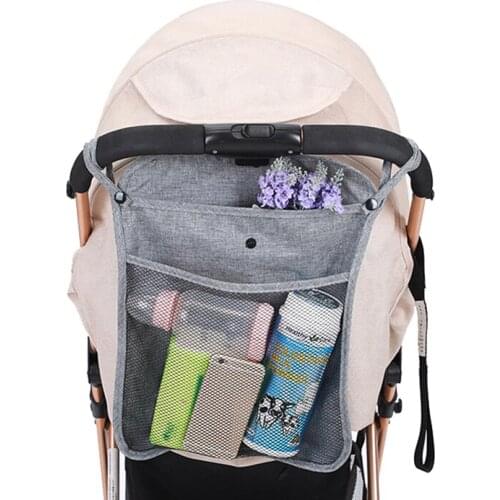 4 Colors Baby Stroller Bag Hanging Net Solid Color Bag Baby Umbrella Storage Bag Universal Outdoor Net Bag For Baby And Mother