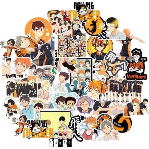 50/100Pcs Japan Anime Sticker Haikyuu!! Stickers Volleyball Junior Decal on Guitar Suitcase Laptop Phone Fridge Motorcycle Car