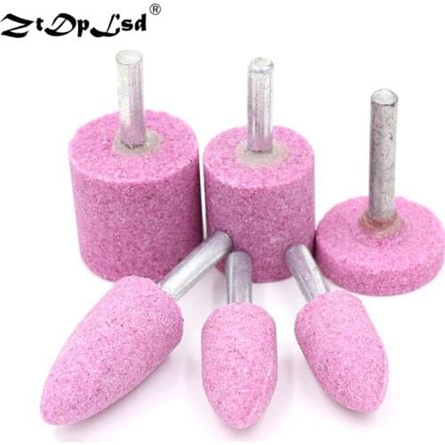 ZtDpLsd 1Pcs 6mm Shank Abrasive Mounted Stone Cylindrical For Dremel Rotary Tools Grinding Wheel Head Polishing Metal Wood Tool