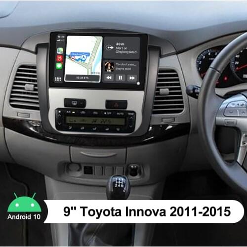1Din Car Radio GPS System 9"Touch Screen Android 10 Auto Tape Recorder For Toyota Innova 2011-2015 Multimidia Player Bluetooth