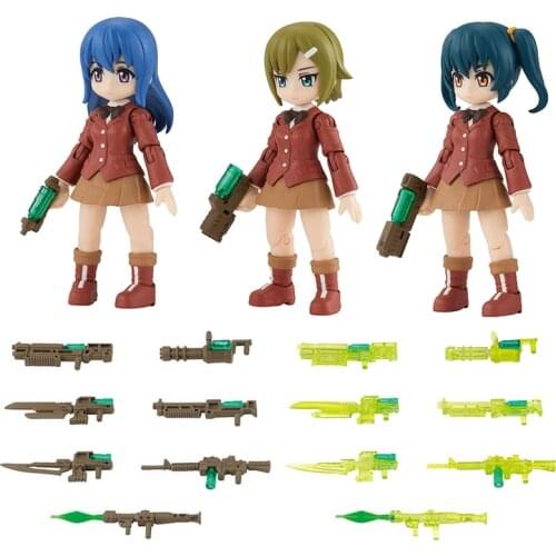 Bandai Genuine Gacha Anime Aqua Shooters 1.5 JK uniform loli Kawaii Water Gun Girl Action Figure Assembly Model Gashapon Toys