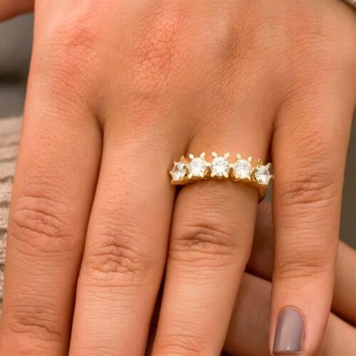 Zircon Stone Gold Color Dibs Silver Lady Ring