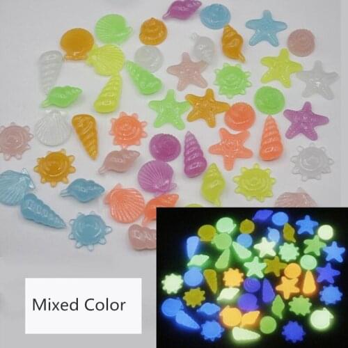 Aquarium Decorative Glow Stone Luminous Fake Pebbles Marine life Seashells starfish Solar Fish Tanks Decoration Garden Ornament