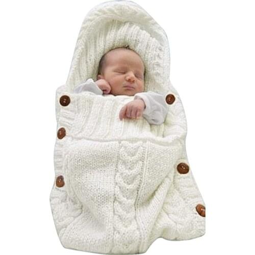 Baby Swaddle Blankets Knit Newborn Blankets Soft Receiving Blankets Hospital Blankets for 0-6 Months Baby Girls Boys Beige