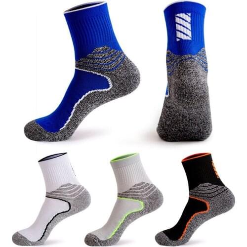 Men Sport Socks Elite Outdoor Fitness Basketball Cycling Running Mountaineering Athletic Cushioned Compression Crew Sock