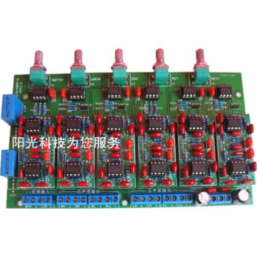 Dual Channel Preamp Linkwitz-Riley Filter 4 Ways Frequency Divider Board 72hz-7230hz Crossover-point Adjustable 12V DC