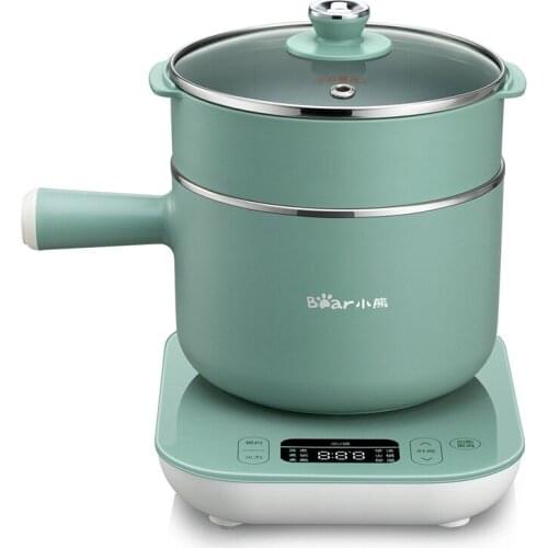 220V Electric Rice Cooker 1.2L Mini Stainless Steel Inner Portable Hotpot Household Hot Pot Multi Cooker Bear/ZDQ- B12G1