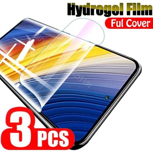 3PCS Hydrogel Film For Xiaomi Poco F3 M3 X3 Pro NFC Screen Protector Xiomi PocoF3 PocoM3 PocoX3 HD Clear Safety Films Not Glass