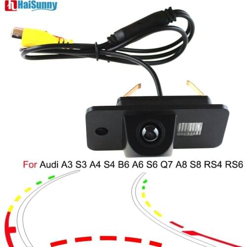 Night Vision Car Rear View Reverse Back Up Parking CAMERA Dynamic Line For Audi A3 S3 A4 S4 B6 A6 S6 Q7 A8 S8 RS4 RS6 Wide View