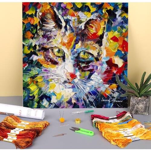 Oil Painting Style Max Printed Water-Soluble Canvas 11CT Cross Stitch DIY Embroidery Complete Kit DMC Threads Adults