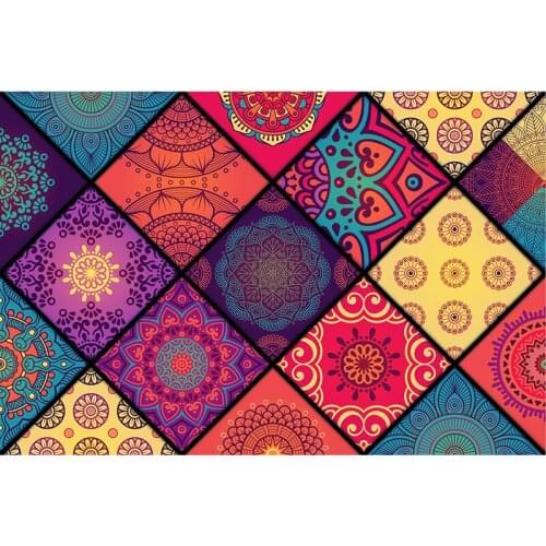 Colorful Geometric Carpet Modern Bedroom Living Room Decoration Cute Floor Mat