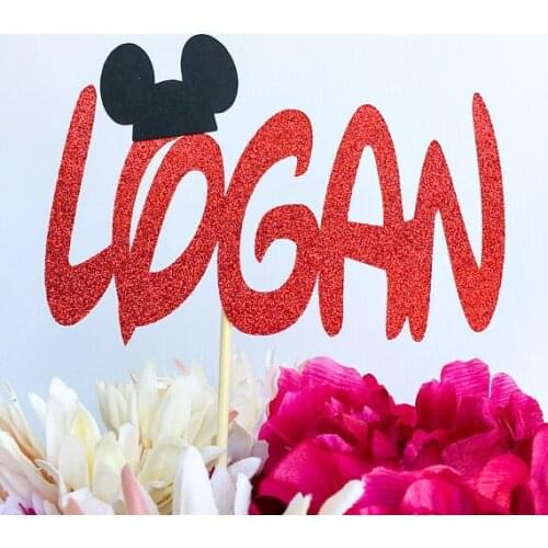 Mouse Cupcake Topper Glitter Paper Mouse Decor Baby Shower Cake Topper Birthday Party Decorations Party Supplies