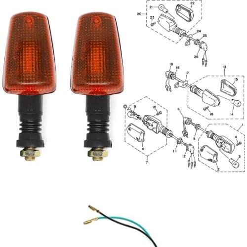 Pack of 2 Motorcycle Rear Turn Signal Light For Yamaha TW200 XT225 XT250 FZR400 FZR600 Radian 600 XT600 Rear indicator