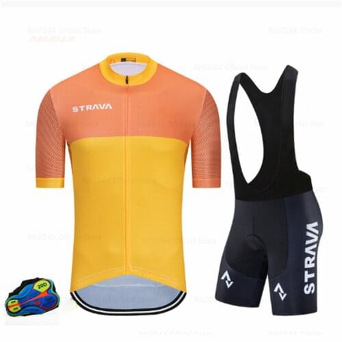 STRAVA 2021 New Professional Custom Cycling Clothing Manufacturers Cycling Jersey Suit Breathable Men Short Sleeve Cycling Suit