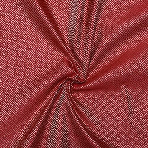 New arrival brocade red background The Great Wall grid fabric for patchwork tissue telas bed sheet children cloth 100x75cm