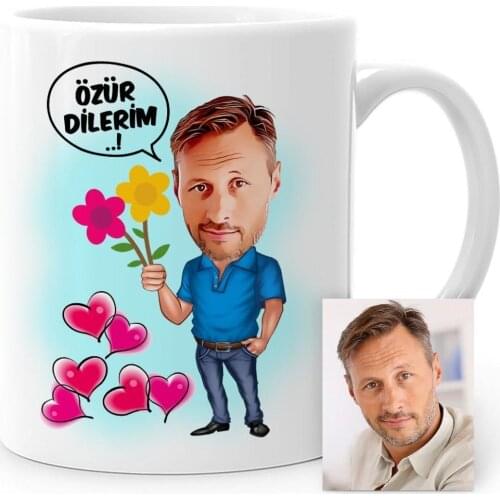 Personalized Sorry Cartoon White Mug Cup-1