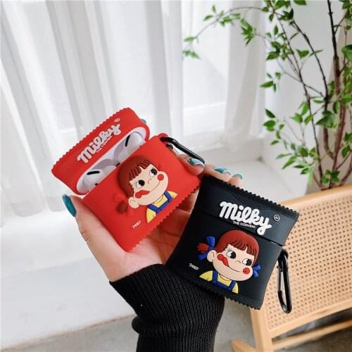 Japan famous food Fujiya Milky sugar Silicone Earphone Cases For Apple Airpods 1 2 3 Pro Wireless Bluetooth Headset Cover Case