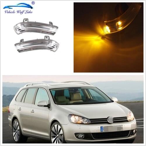 2pcs LED Mirror Light For VW Golf 6 A6 MK6 Plus 2009 2010 2011 2012 2013 2014 Door Side LED Mirror Turn Signal Indicator Lights