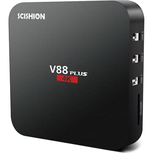 SCISHION V88plus V88 Plus Android TV Box 4K 2G 8G Android 6.0 Quad-core Rockchip 3229 WiFi Support VP9 Set Top Box Mini PC