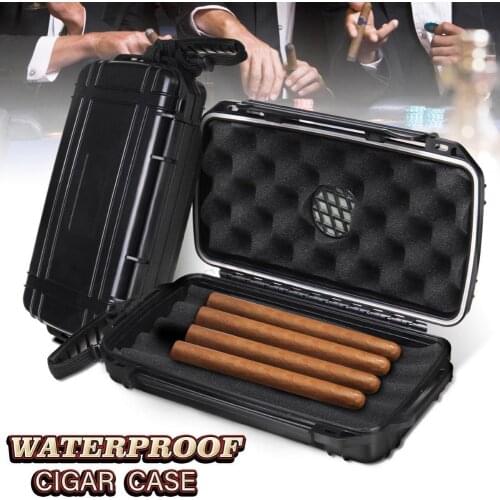 Portable Home Travel Waterproof Dustproof Shockproof Humidor Caddy Case Holder Humidor IP68 Waterproof Plastic + Sponge