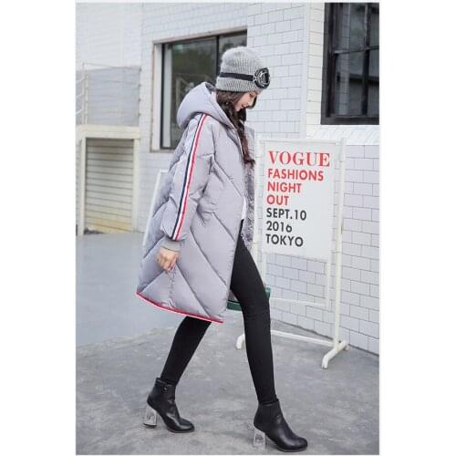 New brand loose women cotton down jackets womens winter coats black white blue gray super warm waterproof windproof long parkas