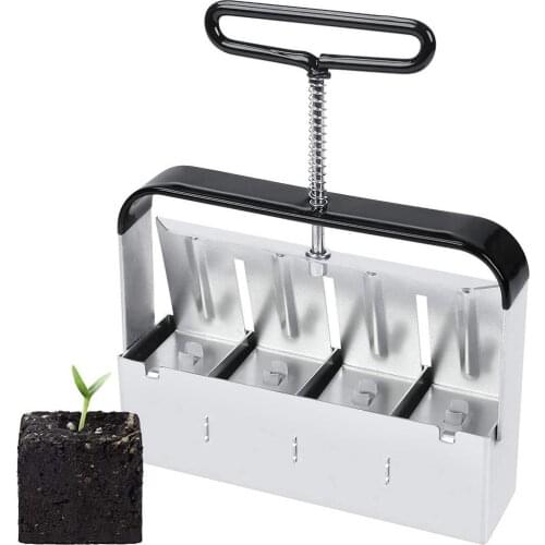 Manual Square Soil Blocker 2-inch Soil Block Maker with Handle for Garden Tool