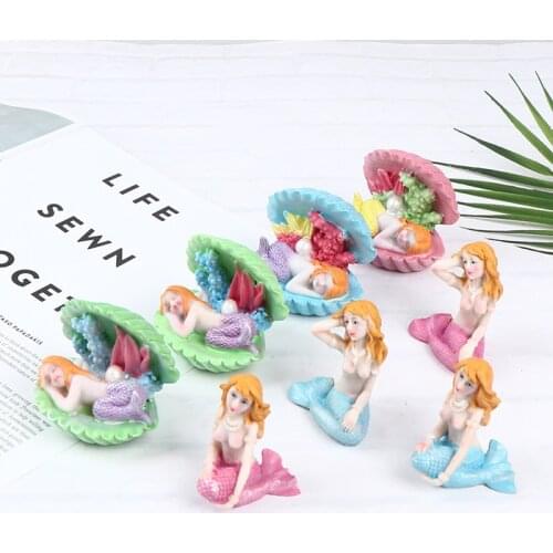 1pc Mermaid Miniature Figurine DIY Material Accessory Mini Fairy Garden Decor