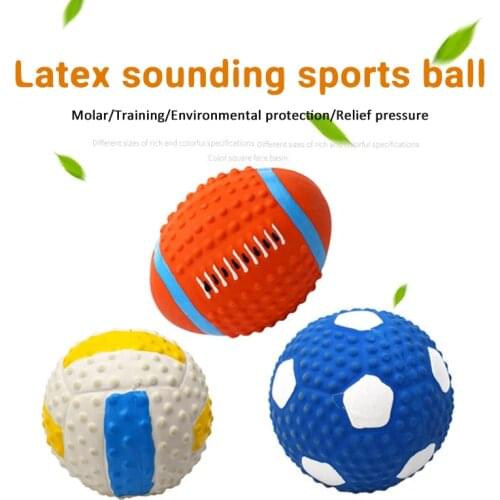 1Pc Pet Dog Rubber Ball Toys Soft Latex Squeak Toys Tooth Cleaning Chew Ball Funny French Bulldog Pug Toy Pet Training Supplies