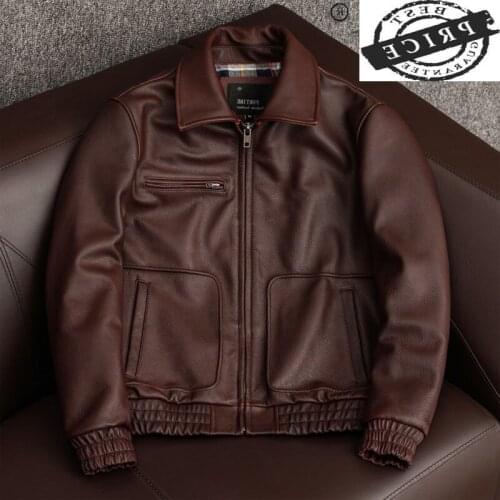 100% Plus Size Real Cow Leather Coat Male Natural Genuine Leather Jacket Men Motorcycle Air Coats Mens Jackets 2021 203a