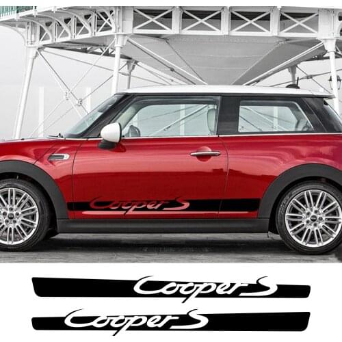 2pcs Car Door Side Decal Car Styling Stickers Racing Stripes Decoration For MINI Cooper One S JCW F57 F56 Hatchback Accessories