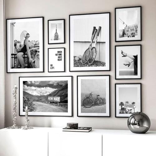 Nordic Canvas Painting Abstract Black White Nordic Vintage Poster Print Wall Art Picture For Living Room Modern Style Home Decor