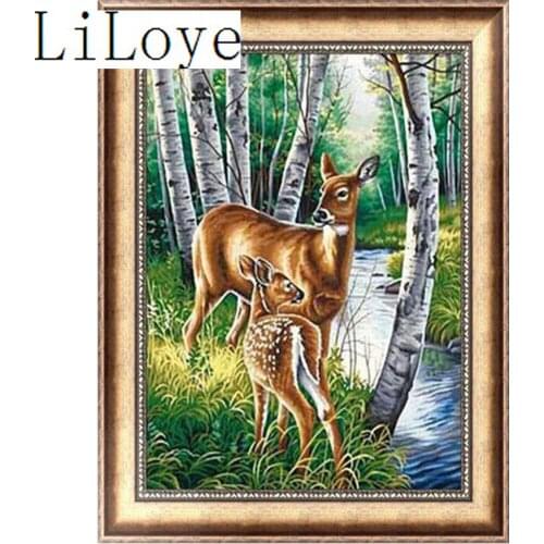 LI LOYE 5D DIY Diamond Embroidery Forest deer Rhinestones Mosaic Diamond Painting Cross Stitch Crystal Home Decorative Icon Q907