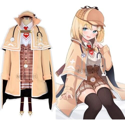 Anime Hololive VTuber Watson Amelia School Uniform Cute Daily Dress Full Set Cosplay Costume Halloween Women Free Shipping 2021
