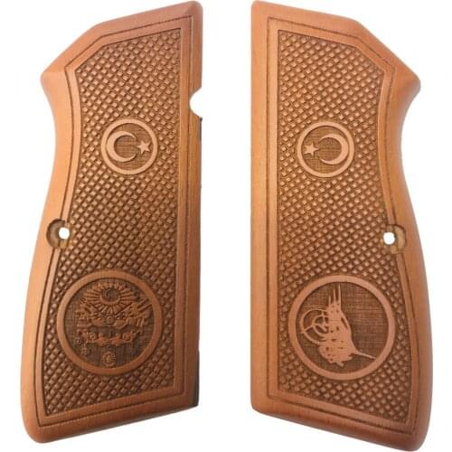 Belgium Browning 14'lü Ottoman Tuğra and Rigging the Moon the stars Pattern Laser Cut Wooden Grip