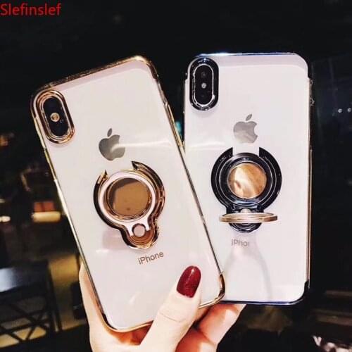 Case For iphone 11 Pro XS MAX XR iphone X 10 Magnet Holder Clear Soft Silicon Cover Coque For iphone 6s 6 s 7 8 plus Phone Case