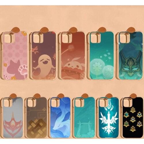 Genshin Impact Icon Phone Case for iPhone 8 7 6S Plus X 5S SE 2020 XR 11 12 mini pro XS MAX