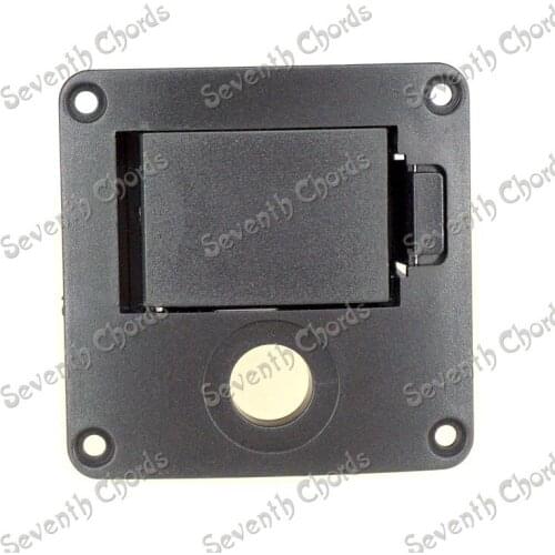 2 Pcs Black Plastic Active Bass Guitar Humbucker Picku 9V Battery Box/Holder/Case/Compartment Cover with jack hole
