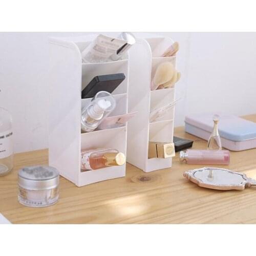 Four-Grid Ergonomic Desk Storage Box Durable OPP Plastic Drawer Organizer Inclined Pen Holder Rectangular Organizer Organizing