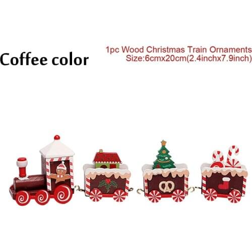 Wooden Christmas Train Santa Claus Gift Toys Crafts Ornament Christmas Decorations For Home Table Navidad Decor 2021 New Year