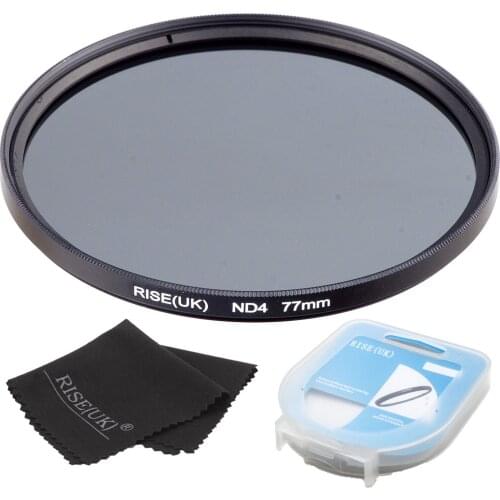 RISE(UK) 77mm Neutral Density ND4 Filter FOR ALL Camera lens+case +gift