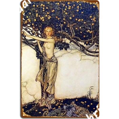 Freia The Fair One Arthur Rackham Metal Sign Wall Decor Bar Cave Retro Pub Tin Sign Poster