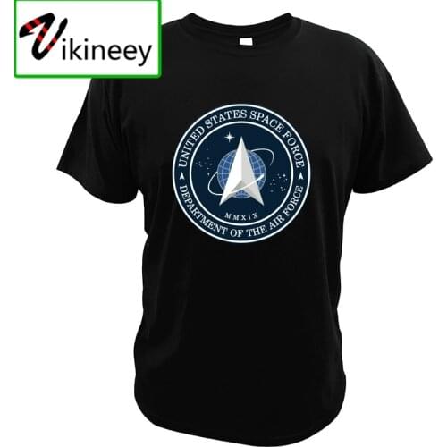 United States Space Force T Shirt 100% Cotton EU Size Breathable High Quality Round Neck Short Sleeved Tee Tops