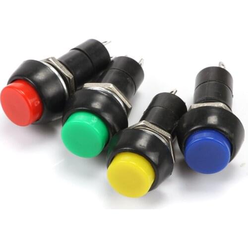 20pcs Round 12mm Push Button Switch Latching NO Normal Open OFF-ON 2 Pin Red Yellow Blue Green