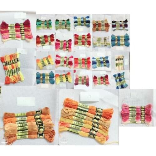 Cross Stitch thread The TWO LABELS Style 8 Cross Stitch Cotton Embroidery Thread Floss Sewing Skeins Craft Dofferent 1