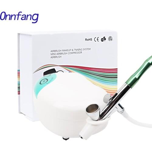 Onnfang Dual Action Airbrush Mini Compressor Kit Gourd Style Air-brush Paint 0.2mm 2cc For Nail Art model makeup cake Airbrush