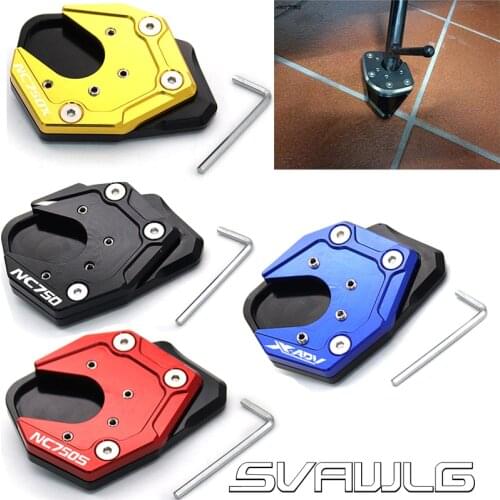 For HONDA NC750 NC750X NC750 S XADV750 Motorcycle CNC Foot Side Stand Pad Plate Kickstand Enlarger Support Extension