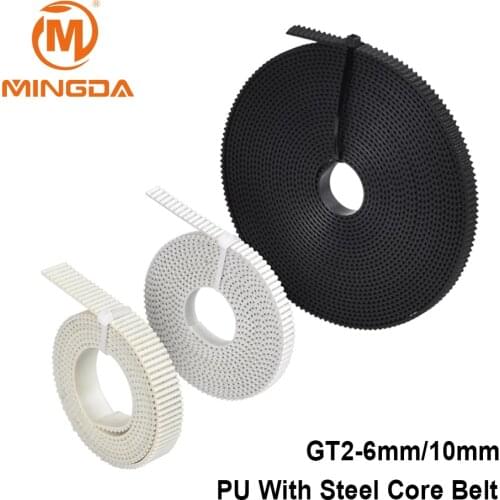 2/5 Meter GT2 PU With Steel Core Timing Belt Width 6/10MM Open Synchronous Belt Reinforce 2GT For 3D Printer Parts CR10 Kossel